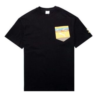 Koszulka z logo Boxy Pocket w kolorze czarnym