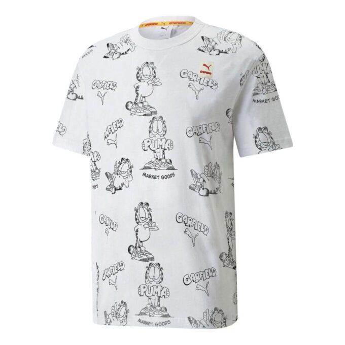 Koszulka z nadrukiem PUMA x GARFIELD w kolorze białym