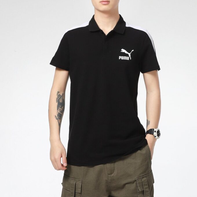 Kultowa koszulka polo T7 „Czarno-biała”