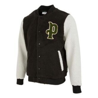 Kurtka baseballowa Logo Sherpa „Czarna”