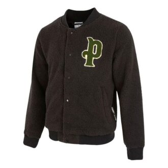Kurtka baseballowa Logo Sherpa „Czarna”