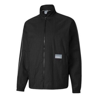 Kurtka do biegania Sportswear Fit z długim rękawem i logo marki w kolorze czarnym