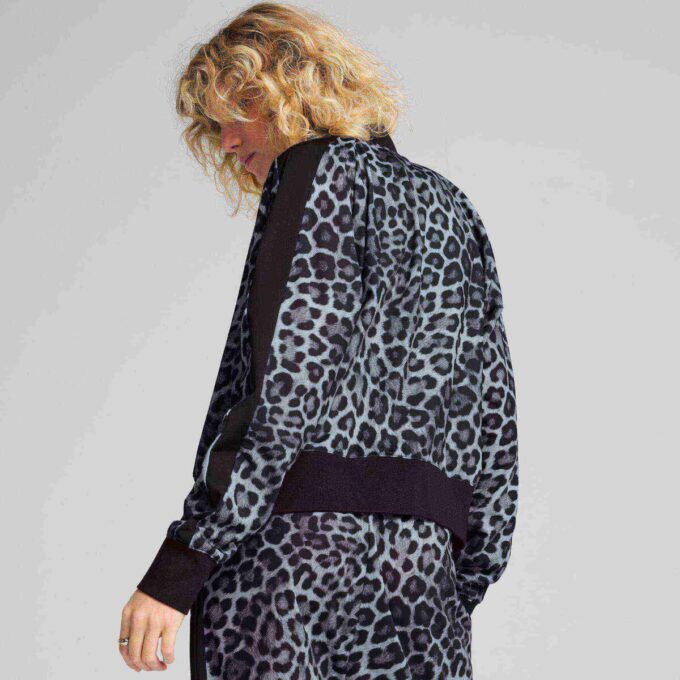 Kurtka dresowa damska T7 Leopard Luxe z nadrukiem zwierzęcym