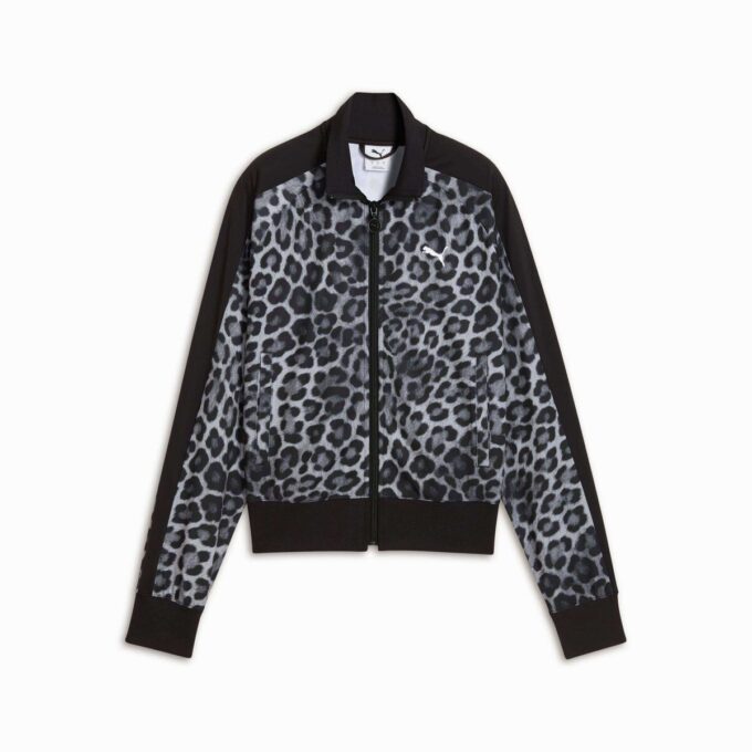 Kurtka dresowa damska T7 Leopard Luxe z nadrukiem zwierzęcym