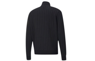 Kurtka dresowa Pinstripe Track Top w paski z polaru z kołnierzem stójką i zamkiem błyskawicznym w kolorze czarnym