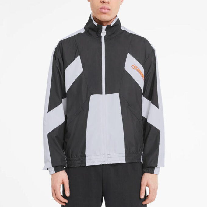 Kurtka dresowa PUMA x The Hundreds „Czarno-biało-pomarańczowa”