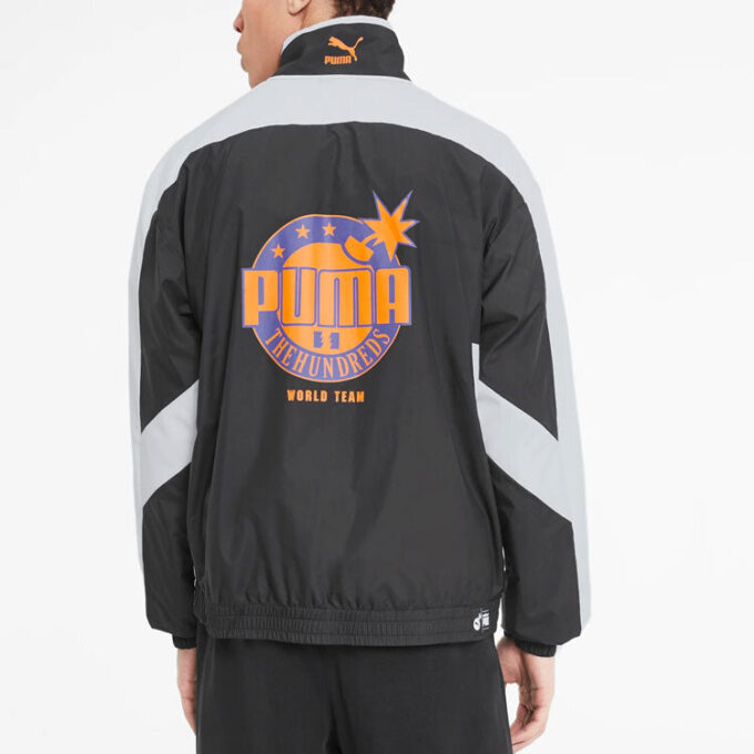 Kurtka dresowa PUMA x The Hundreds „Czarno-biało-pomarańczowa”