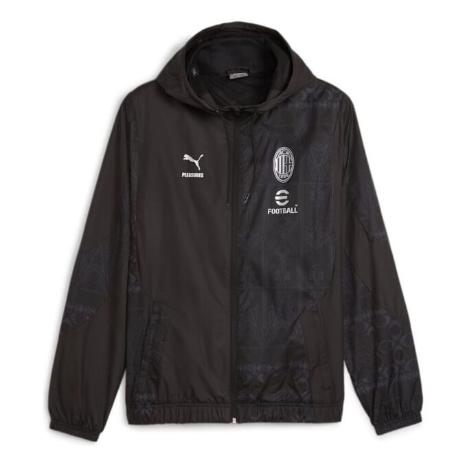 Kurtka przedmeczowa PUMA x AC MILAN PLEASURES Football w kolorze czarnym