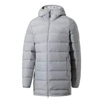 Kurtka puchowa Active Medium Long „Szaro-biała”