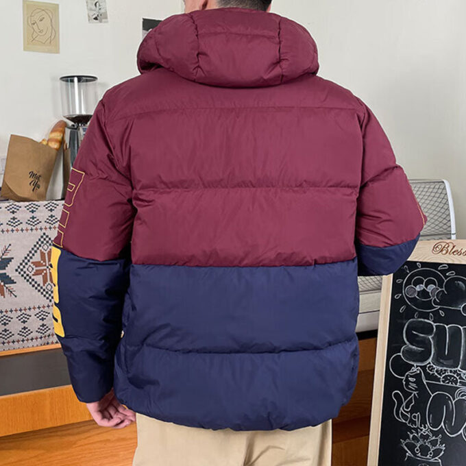 Kurtka puchowa Colorblock w kolorze czerwonym