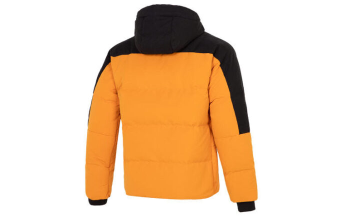 Kurtka puchowa Colorblock w kolorze pomarańczowym