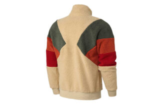 Kurtka Retro Block Sherpa „Brązowo-Czerwono-Zielona”