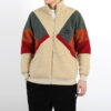 Kurtka Retro Block Sherpa „Brązowo-Czerwono-Zielona”