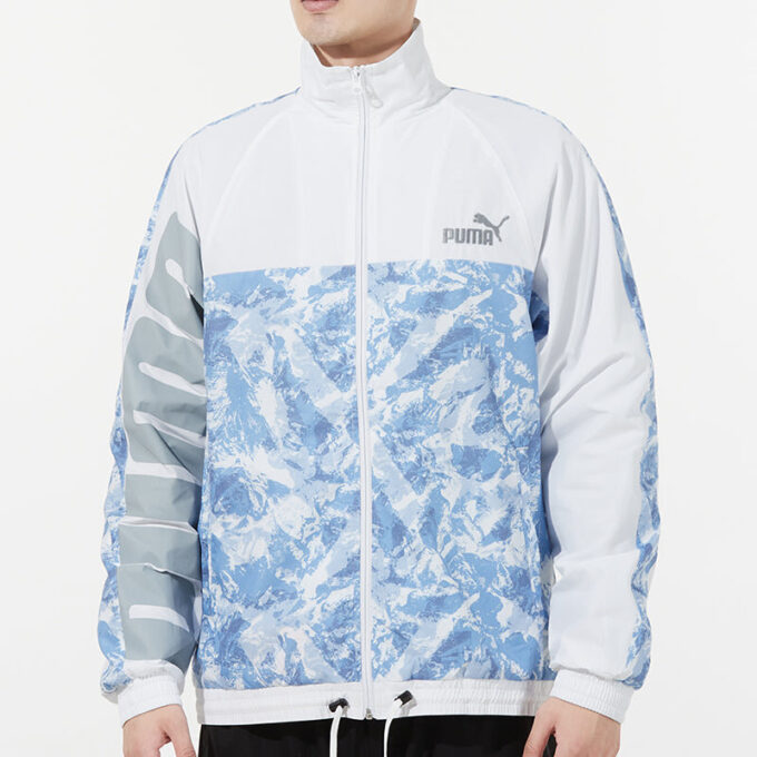 Kurtka sportowa Mountain Aop Windbreaker Woven z logo w kolorze białym