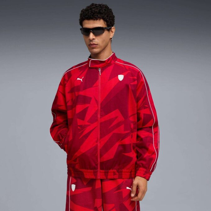Kurtka sportowa męska Scuderia Ferrari HP 20 lat w kolorze czerwonym T7 Kurtka sportowa męska Scuderia Ferrari HP 20 lat w kolorze czerwonym T7