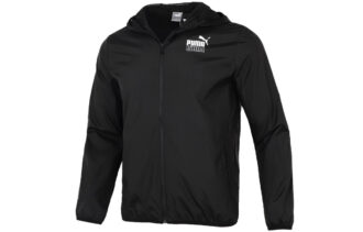 Kurtka wiatroszczelna do biegania Athleisure Casual Sports Woven w kolorze czarnym
