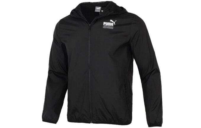 Kurtka wiatroszczelna do biegania Athleisure Casual Sports Woven w kolorze czarnym