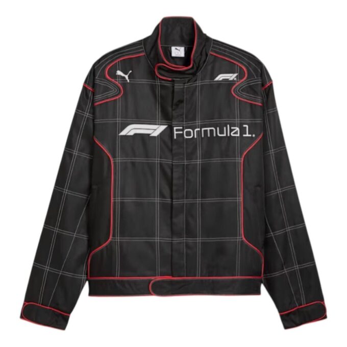 Kurtka wyścigowa Formuły 1 75 lat Motorsport, luźny krój, „czarna”