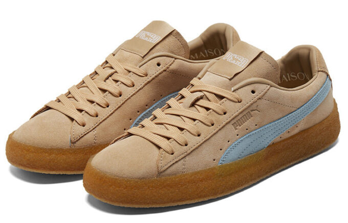Maison Kitsune x Suede Crepe „Travertine Chambray Blue”