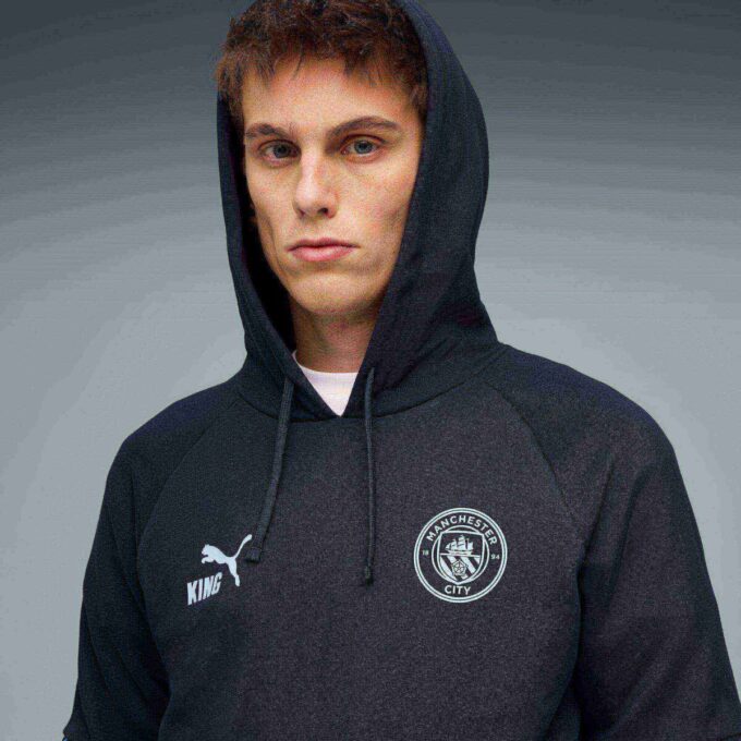 Manchester City KING Męska bluza piłkarska z kapturem Manchester City KING Męska bluza piłkarska z kapturem