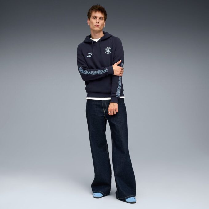 Manchester City KING Męska bluza piłkarska z kapturem Manchester City KING Męska bluza piłkarska z kapturem