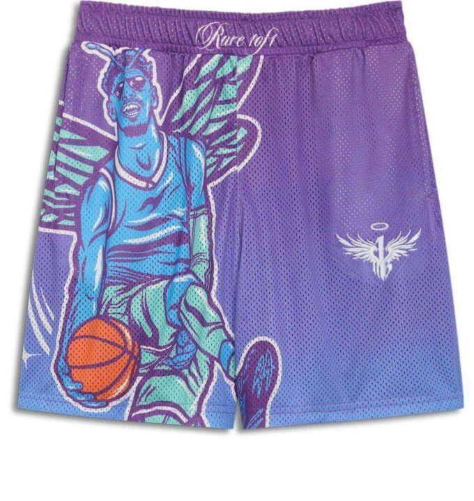 MELO Charlotte Graphic Basketball Shorts „Purple Glimmer”
