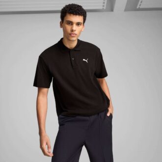 Męska luźna koszulka polo z pikowanej tkaniny „Gardeless Essentials”