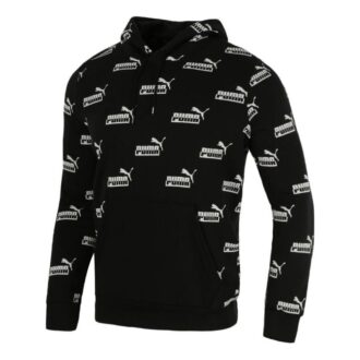 Męska sportowa bluza z kapturem i nadrukiem z logo, w kolorze czarnym Męska sportowa bluza z kapturem i nadrukiem z logo, w kolorze czarnym