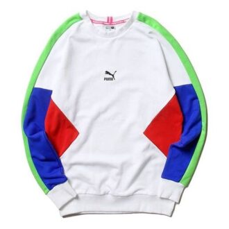 Męski sweter PUMA TFS Crew z okrągłym dekoltem w kolorze białym Męski sweter PUMA TFS Crew z okrągłym dekoltem w kolorze białym