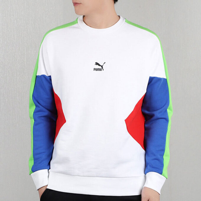 Męski sweter PUMA TFS Crew z okrągłym dekoltem w kolorze białym
