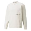 Męski sweter sportowy PUMA Winterized Crew Logo w jednolitym kolorze z polarową podszewką i okrągłym dekoltem w kolorze białym