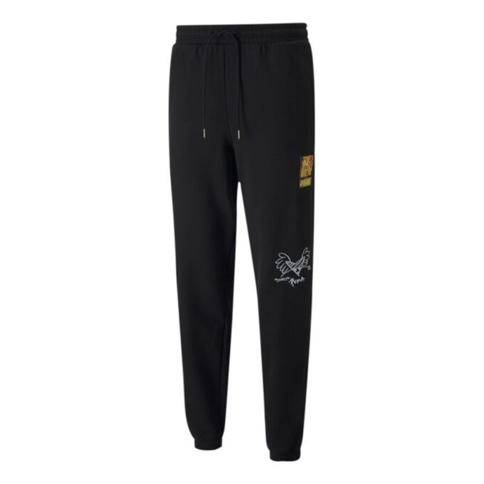 Męskie spodnie sportowe PUMA x BRITTO Crossover Casual Breathable Knit Long w kolorze czarnym