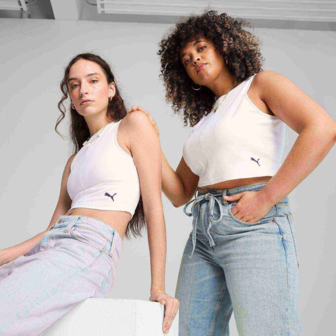 Niezbędny damski prążkowany top typu crop-top Niezbędny damski prążkowany top typu crop-top