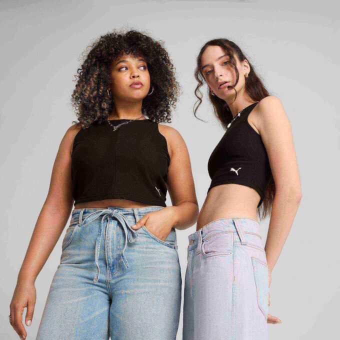 Niezbędny damski prążkowany top typu crop-top Niezbędny damski prążkowany top typu crop-top