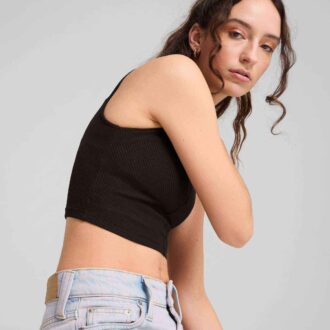 Niezbędny damski prążkowany top typu crop-top Niezbędny damski prążkowany top typu crop-top