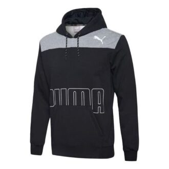 Nowoczesna sportowa bluza z kapturem z polaru z logo w kolorze czarnym Nowoczesna sportowa bluza z kapturem z polaru z logo w kolorze czarnym