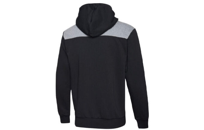 Nowoczesna sportowa bluza z kapturem z polaru z logo w kolorze czarnym