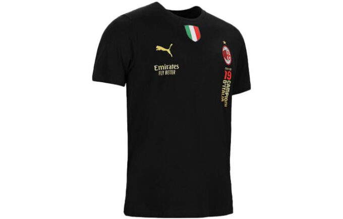 Oficjalna koszulka włoskich mistrzów AC Milan w kolorze czarnym
