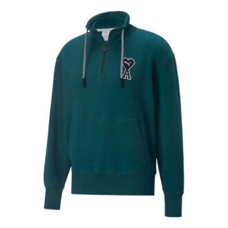 PUMA x Ami Bluza z zamkiem błyskawicznym w kolorze zielonym PUMA x Ami Bluza z zamkiem błyskawicznym w kolorze zielonym