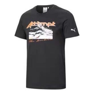 PUMA x Attempt Crossover Casual Krótki Rękaw Styl Pary Czarny PUMA x Attempt Crossover Casual Krótki Rękaw Styl Pary Czarny