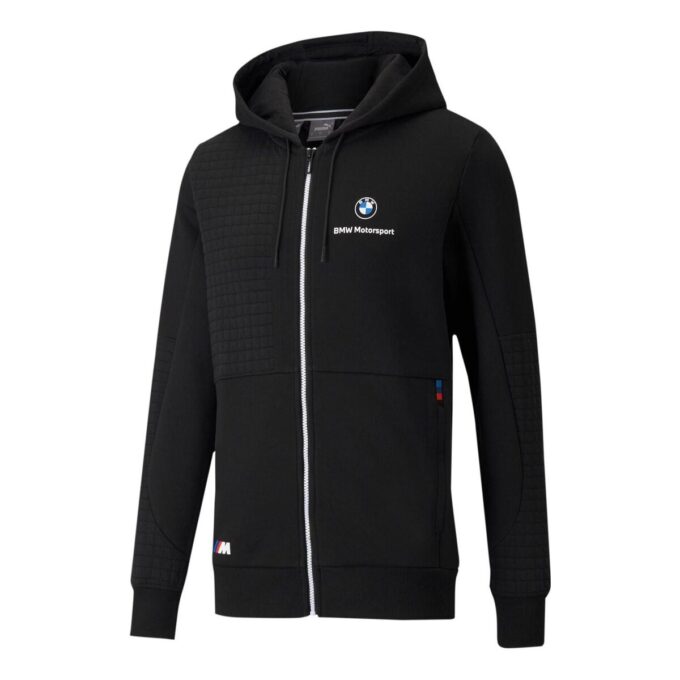 PUMA x BMW M Motorsport Regular Fit Bluza z kapturem i zamkiem błyskawicznym Regular Fit w kolorze czarno-białym