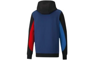 PUMA x BMW M Motorsport Regular Fit Męska bluza z kapturem Regular Fit z zamkiem błyskawicznym w kolorze czarno-czerwono-niebieskim PUMA x BMW M Motorsport Regular Fit Męska bluza z kapturem Regular Fit z zamkiem błyskawicznym w kolorze czarno-czerwono-niebieskim
