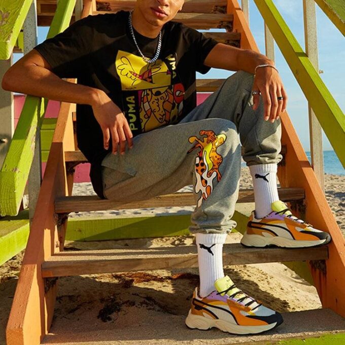 PUMA x BRITTO Unisex, nadruk, okrągły dekolt, czarny