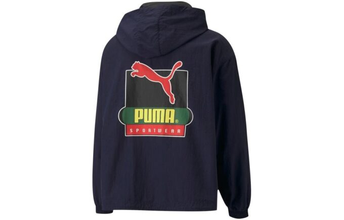 PUMA x Butter Goods Lekka bluza z kapturem i zamkiem błyskawicznym w kolorze granatowym