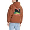 PUMA x Butter Goods Lekka bluza z kapturem i zamkiem błyskawicznym w stylu Pop Over Top w kolorze brązowym