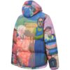 PUMA x Kidsuper Studio Puffer Jacket w kolorze niebieskim, czerwonym, zielonym i fioletowym