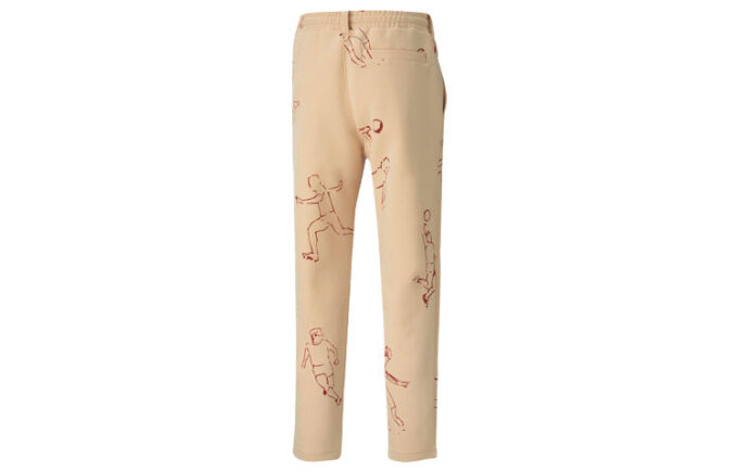 PUMA x KS TAILORED PANTS Dzianinowe długie spodnie brzoskwiniowe