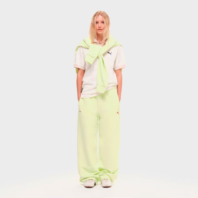 PUMA x MADHAPPY Polarowe spodnie dresowe z prostymi nogawkami PUMA x MADHAPPY Polarowe spodnie dresowe z prostymi nogawkami