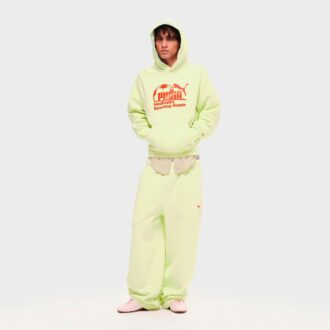 PUMA x MADHAPPY Polarowe spodnie dresowe z prostymi nogawkami