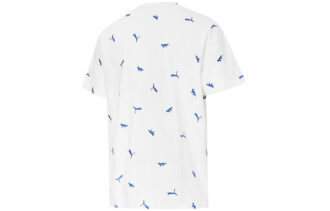 PUMA x Maison Kitsune Crossover Aop Tee z haftowanym logo, sportowy, okrągły dekolt, krótki rękaw, biały